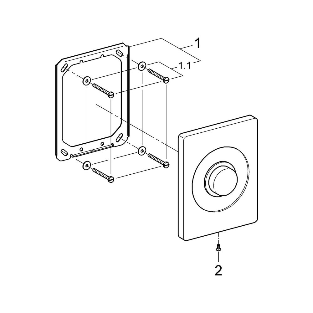 Grohe Abdeckplatte für Wandeinbauspülkasten, Edelstahl, 43901000... GROHE-43901000 4005176160196 (Abb. 5)