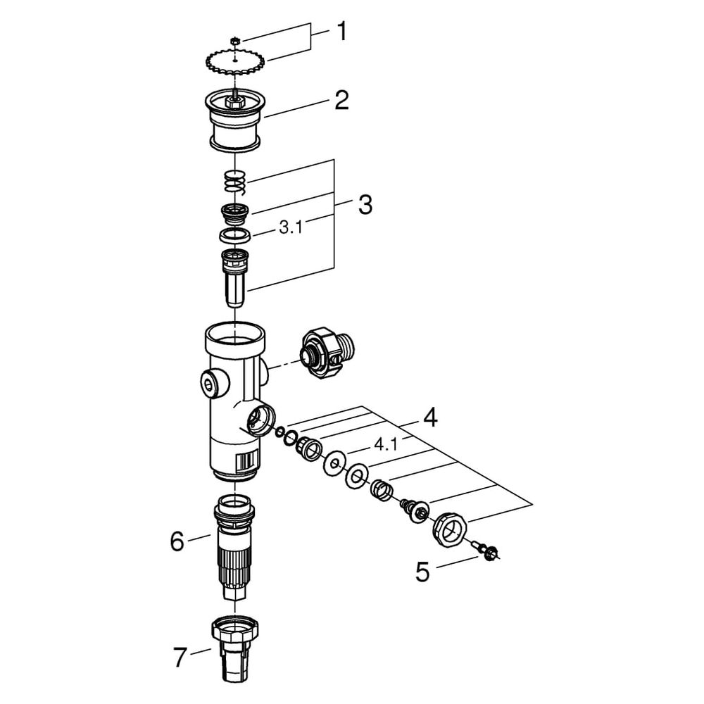 Grohe WC-Druckspüler Wandeinbau DN 20 Austauscharmatur, 43996000... GROHE-43996000 4005176160424 (Abb. 4)