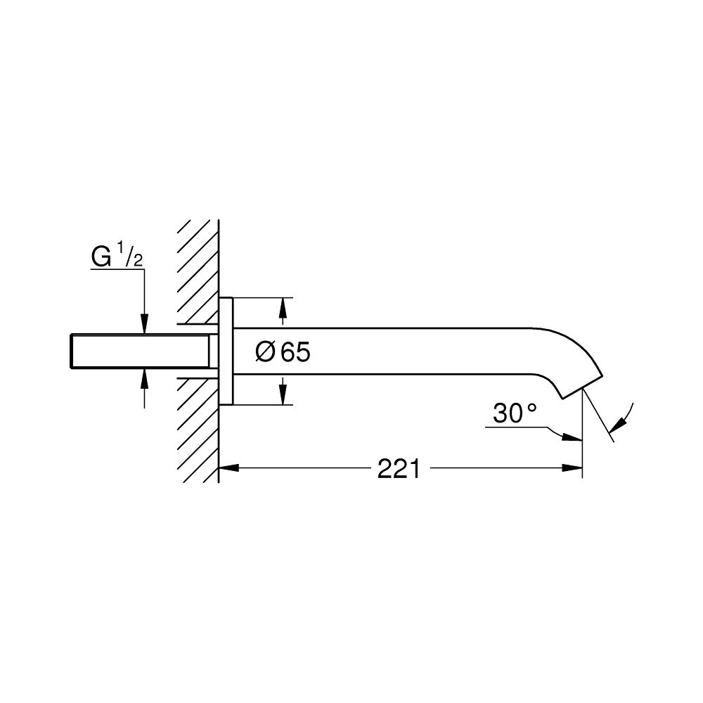 Grohe Essence Wanneneinlauf Wandmontage, Warm Sunset gebürstet, Außengewinde 1/2", Ausl... GROHE-13449DL1 4005176695155 (Abb. 4)