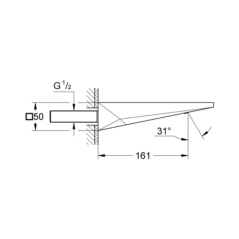 Grohe Allure Brilliant Wanneneinlauf Supersteel, Wandmontage, Ausladung 161mm... GROHE-13485DC0 4005176756627 (Abb. 5)