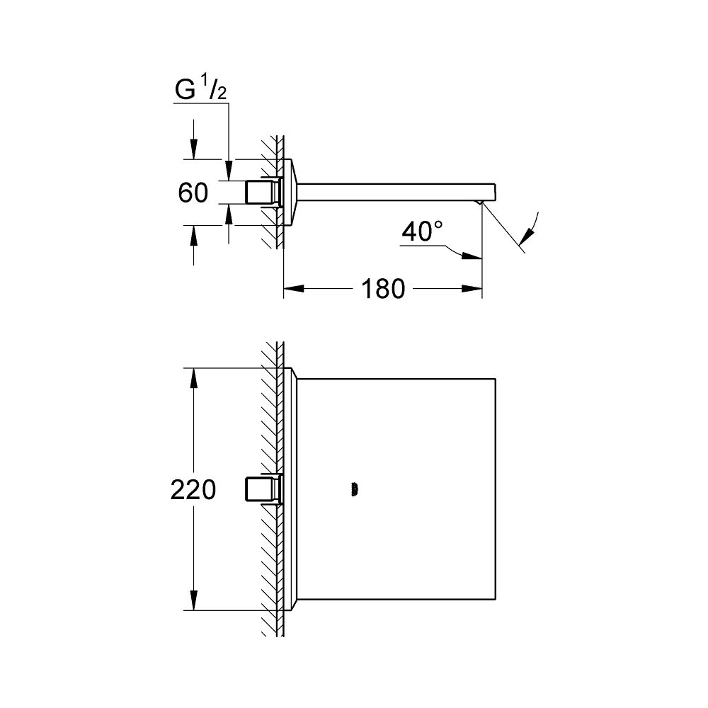 Grohe Allure Brilliant Schwallauslauf Hard Graphite gebürstet, Ausladung 180mm für Wann... GROHE-13486AL0 4005176756641 (Abb. 6)
