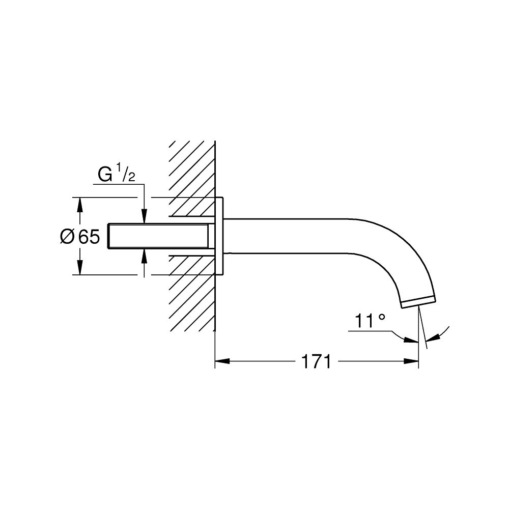 Grohe Atrio Wanneneinlauf Warm Sunset, Wandmontage, Ausladung 171mm... GROHE-13487DA0 4005176761713 (Abb. 6)