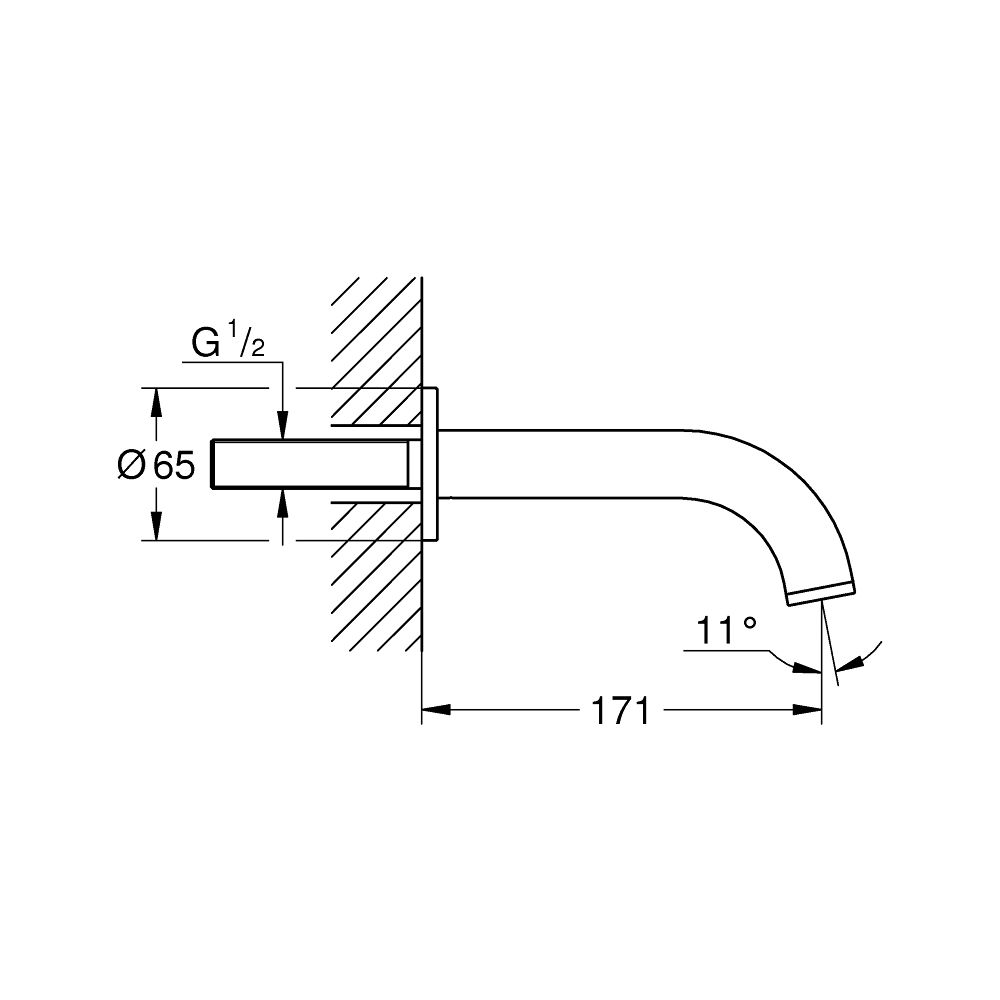 Grohe Atrio Wanneneinlauf Warm Sunset, Wandmontage, Ausladung 171mm... GROHE-13487DA0 4005176761713 (Abb. 4)