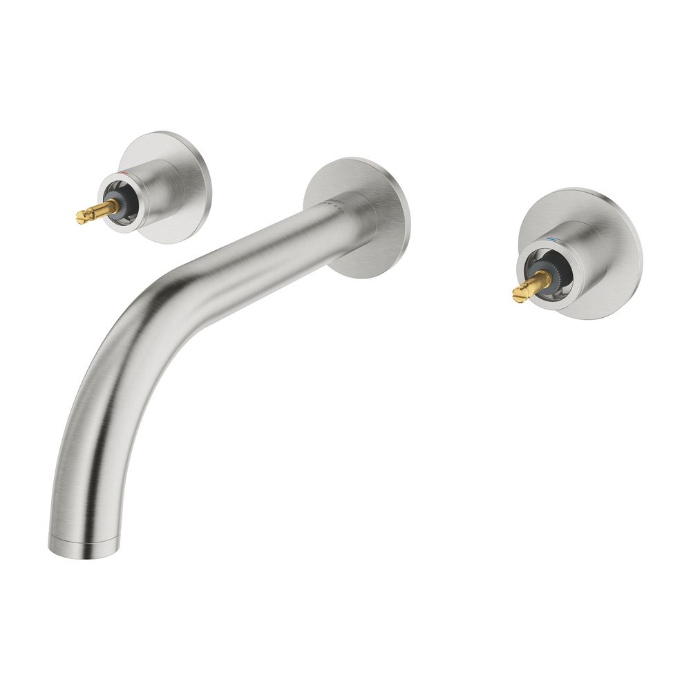 Grohe Atrio PC 3-Loch-Waschtisch-Wandbatterie Supersteel, Fertigset für Hebelgriffe, St... GROHE-20587DC0 4005176511974 (Abb. 2)