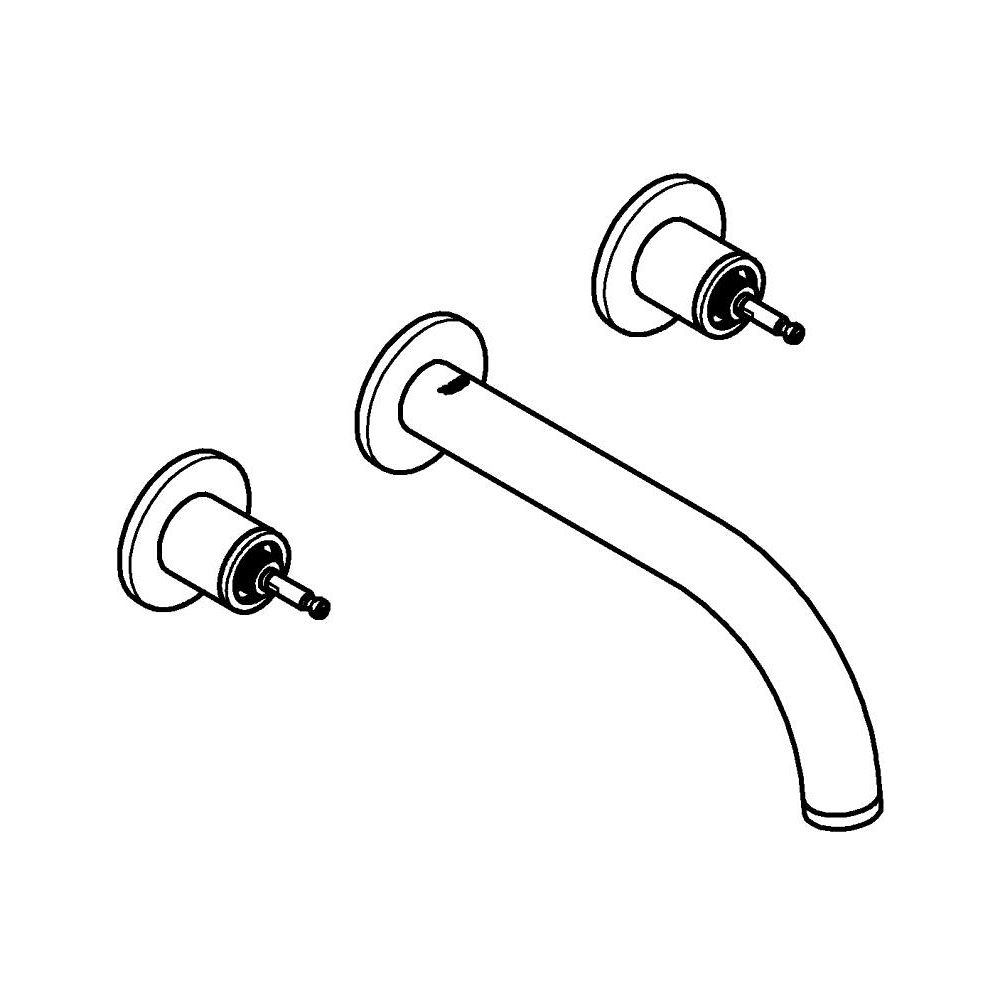 Grohe Atrio PC 3-Loch-Waschtisch-Wandbatterie Supersteel, Fertigset für Hebelgriffe, St... GROHE-20587DC0 4005176511974 (Abb. 4)