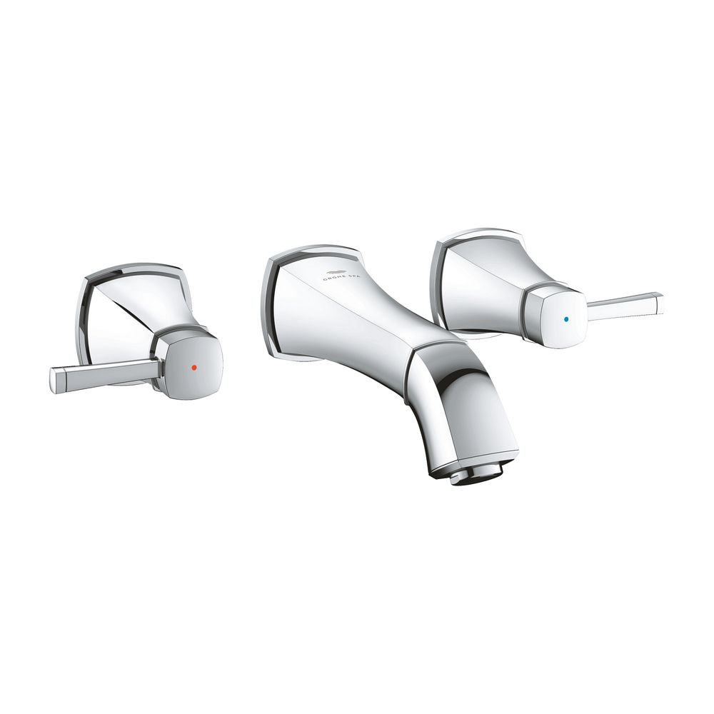 Grohe Grandera 3-Loch-Waschtischbatterie, Wandmontage, Ausladung 177mm, Chrom, Fertigmo... GROHE-20622000 4005176757976 (Abb. 2)