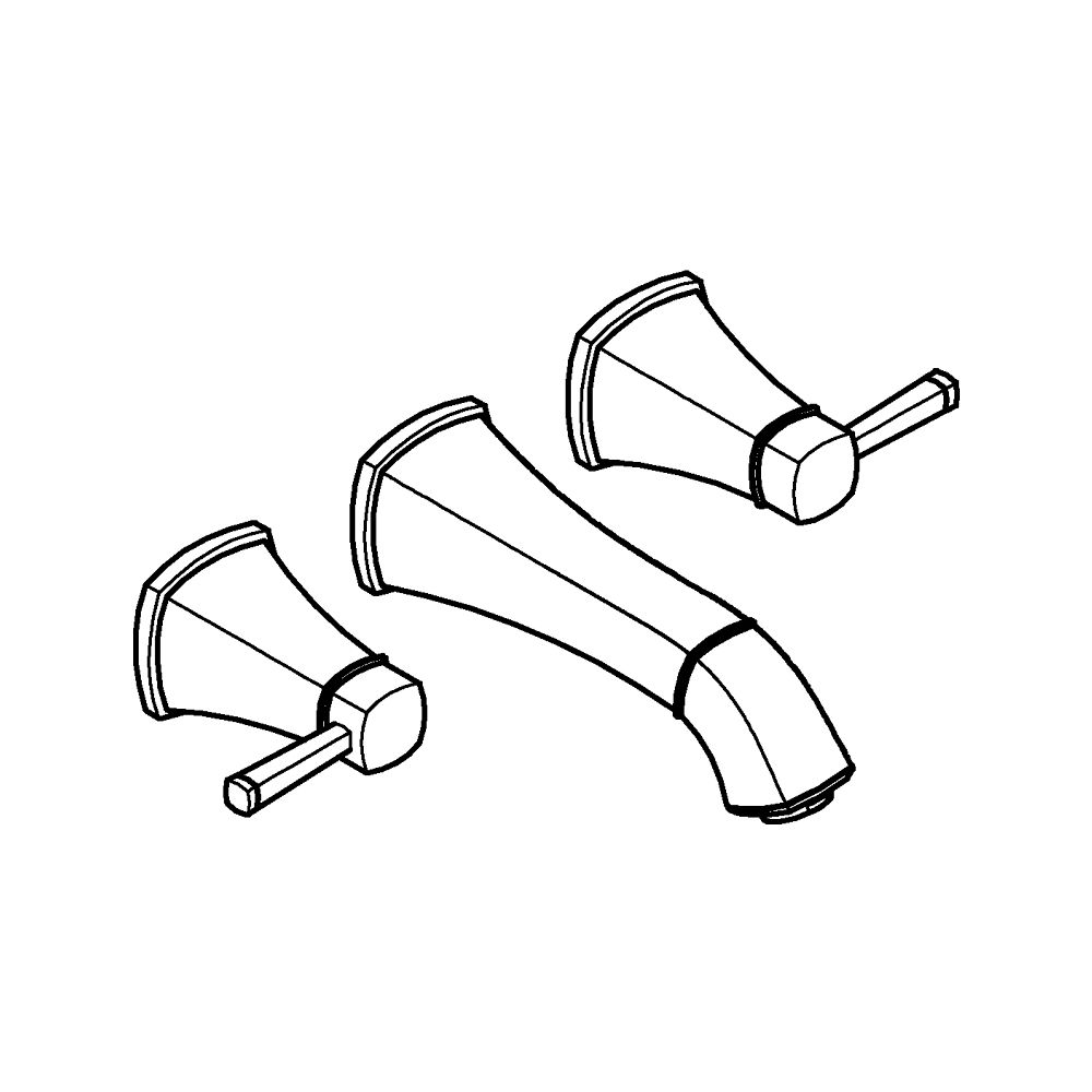 Grohe Grandera 3-Loch-Waschtischbatterie, Wandmontage, Ausladung 177mm, Chrom, Fertigmo... GROHE-20622000 4005176757976 (Abb. 4)