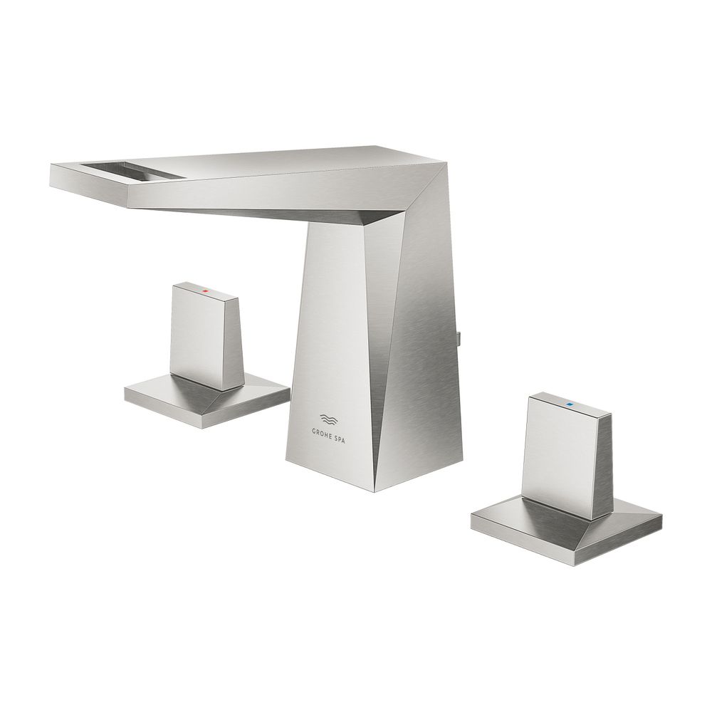 Grohe Allure Brilliant 3-Loch-Waschtischbatterie, Supersteel, flacher Auslauf... GROHE-20626DC0 4005176760150 (Abb. 1)