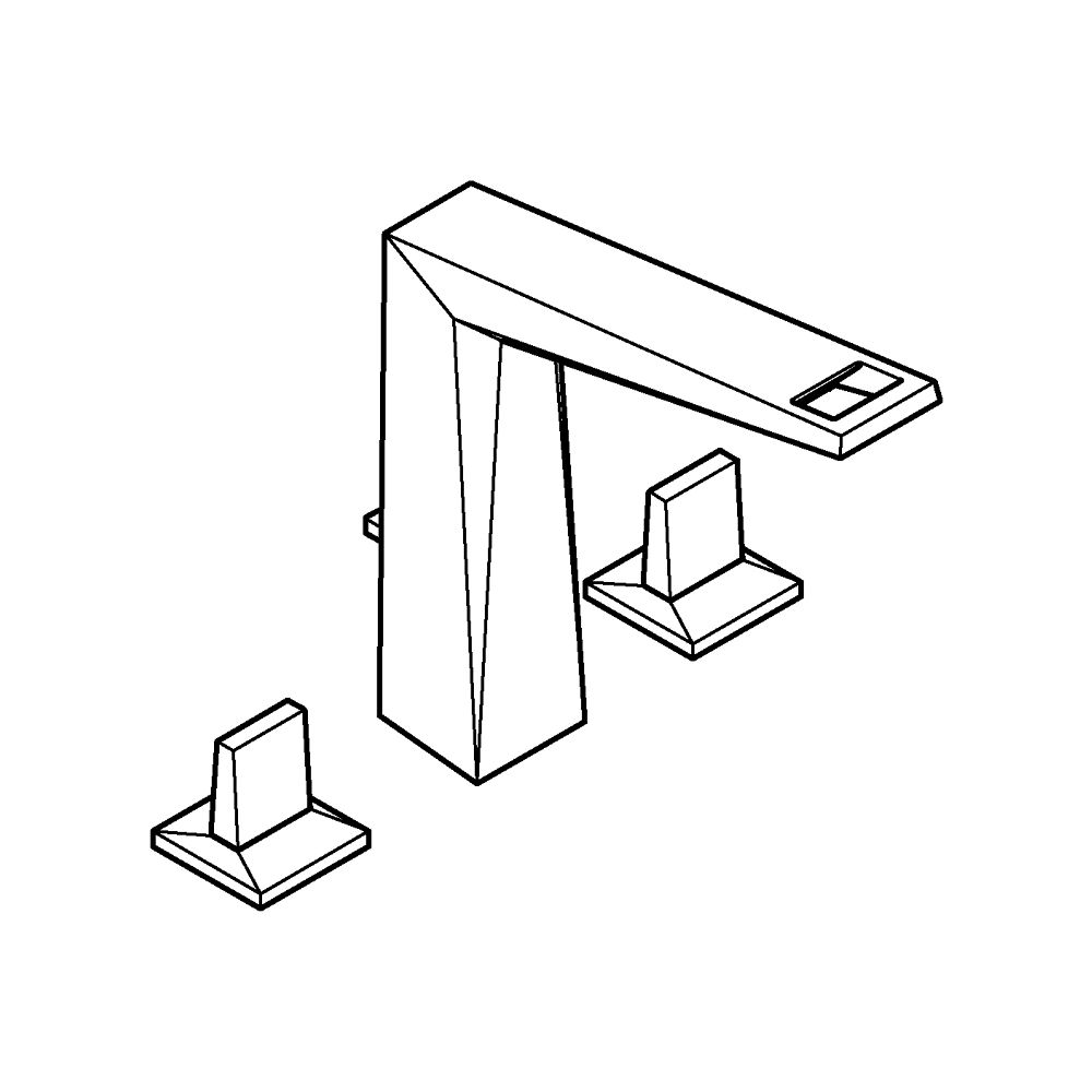 Grohe Allure Brilliant 3-Loch-Waschtischbatterie, Hard Graphite gebürstet, Garnitur 1 1... GROHE-20627AL0 4005176760181 (Abb. 4)