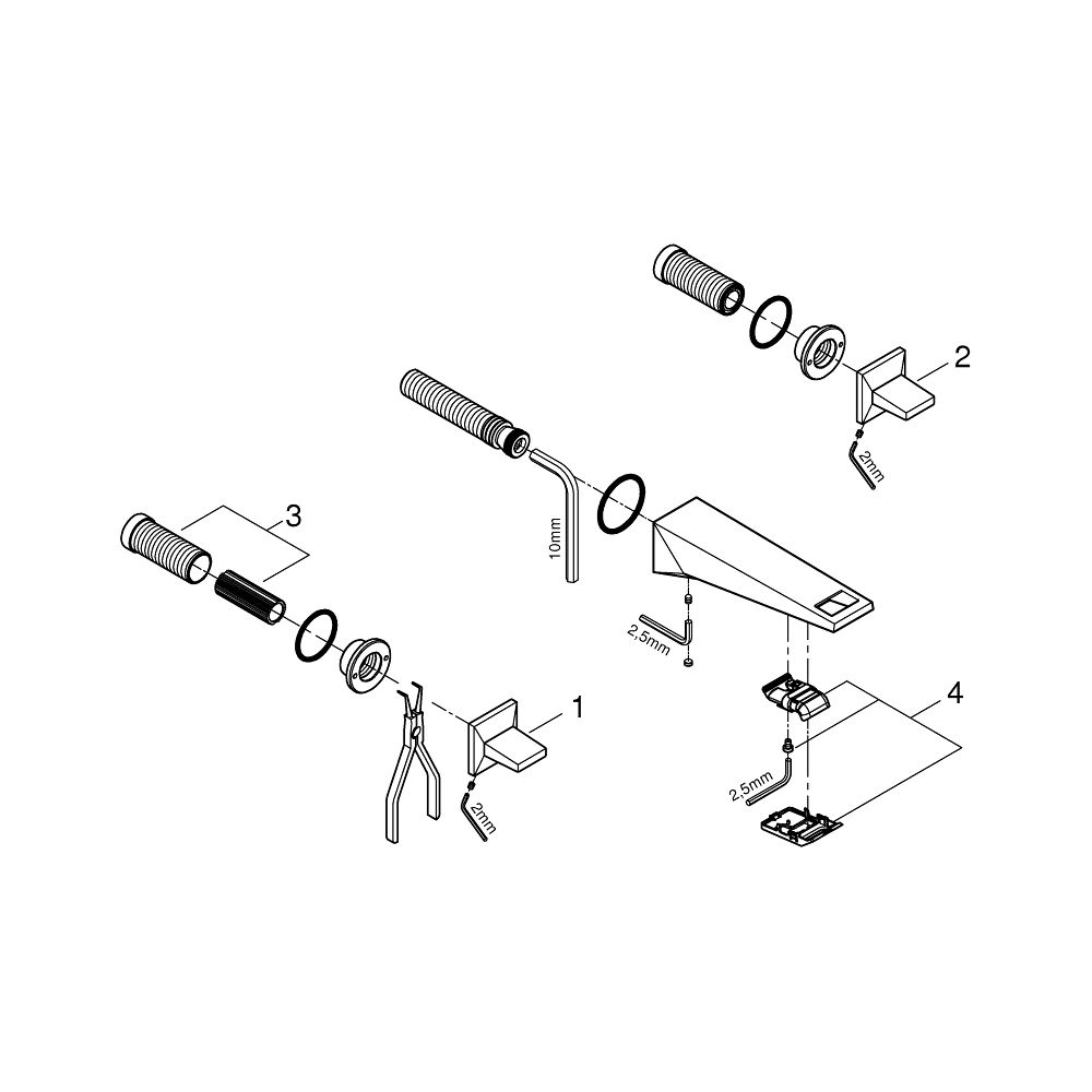 Grohe Allure Brilliant 3-Loch-Waschtisch-Wandbatterie Supersteel, Ausladung 161mm, Fert... GROHE-20628DC0 4005176760235 (Abb. 5)