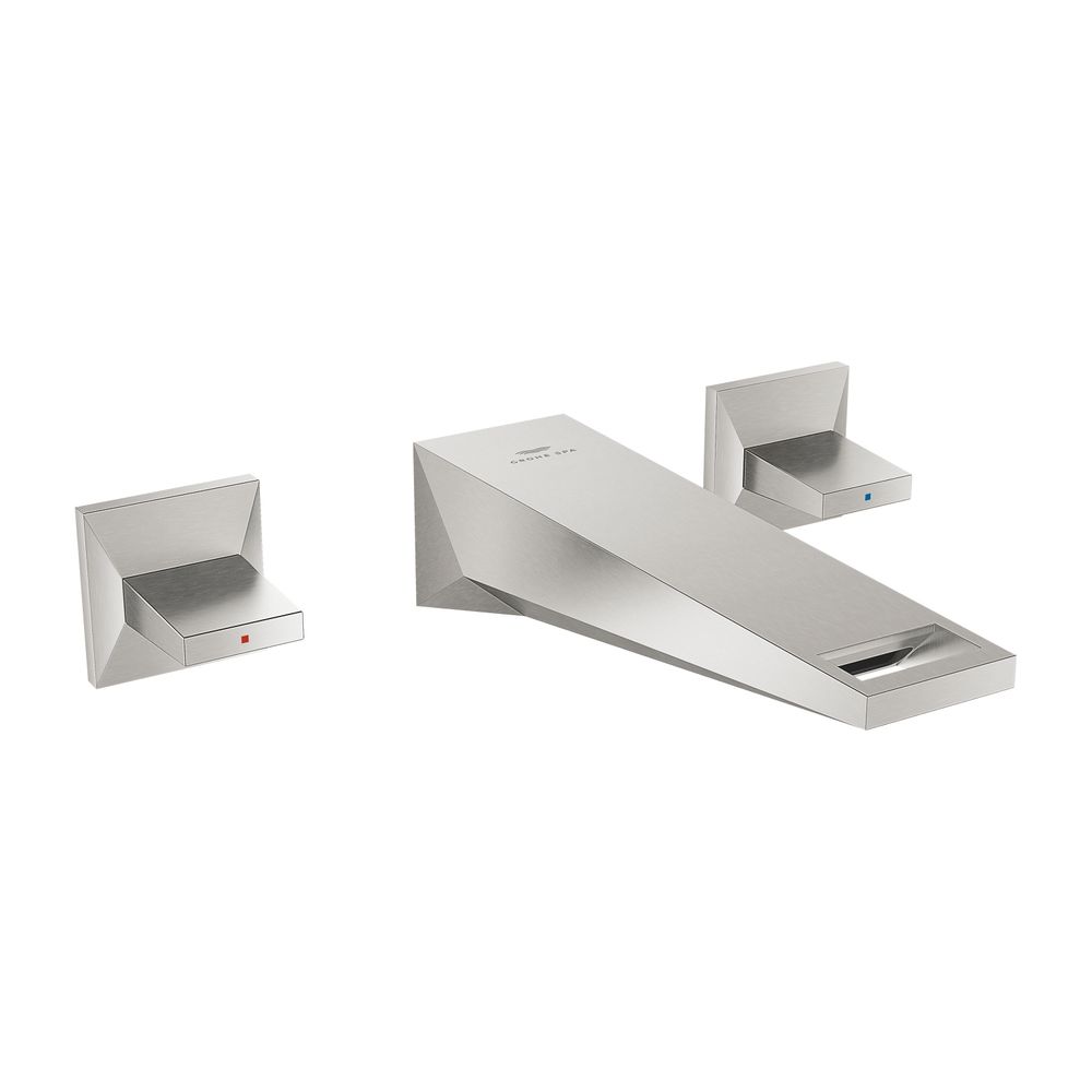Grohe Allure Brilliant 3-Loch-Waschtisch-Wandbatterie Supersteel, Ausladung 161mm, Fert... GROHE-20628DC0 4005176760235 (Abb. 2)