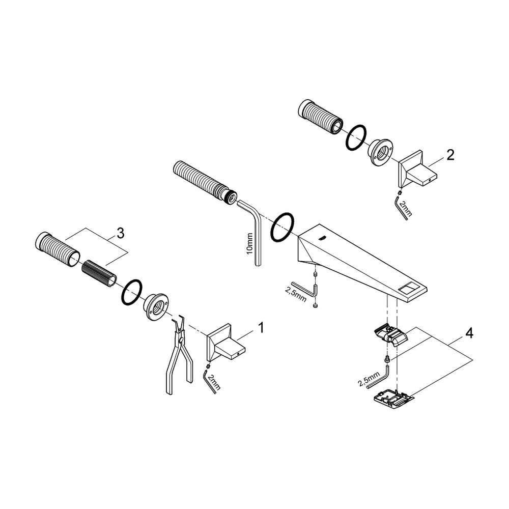 Grohe Allure Brilliant 3-Loch-Waschtisch-Wandbatterie Hard Graphite gebürstet, Ausladun... GROHE-20629AL0 4005176759611 (Abb. 7)