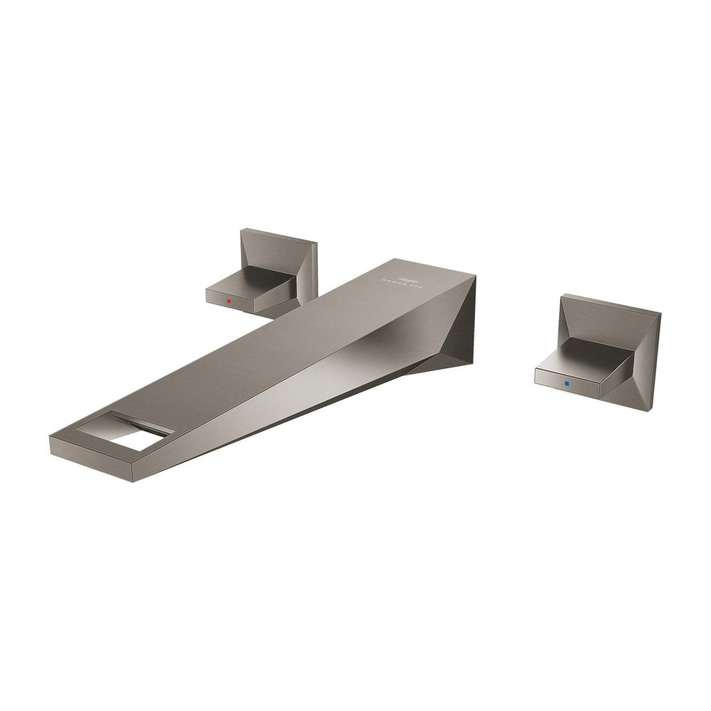 Grohe Allure Brilliant 3-Loch-Waschtisch-Wandbatterie Hard Graphite gebürstet, Ausladun... GROHE-20629AL0 4005176759611 (Abb. 1)