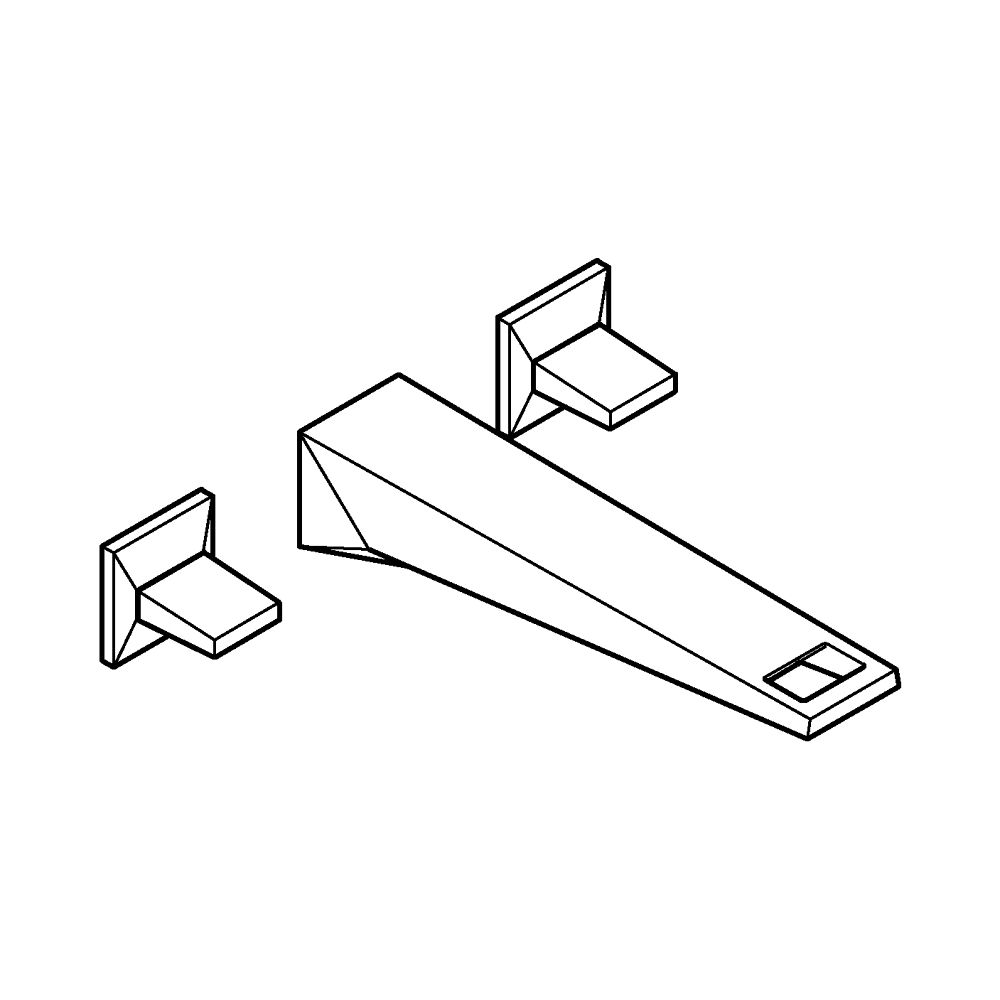 Grohe Allure Brilliant 3-Loch-Waschtisch-Wandbatterie Hard Graphite gebürstet, Ausladun... GROHE-20629AL0 4005176759611 (Abb. 4)