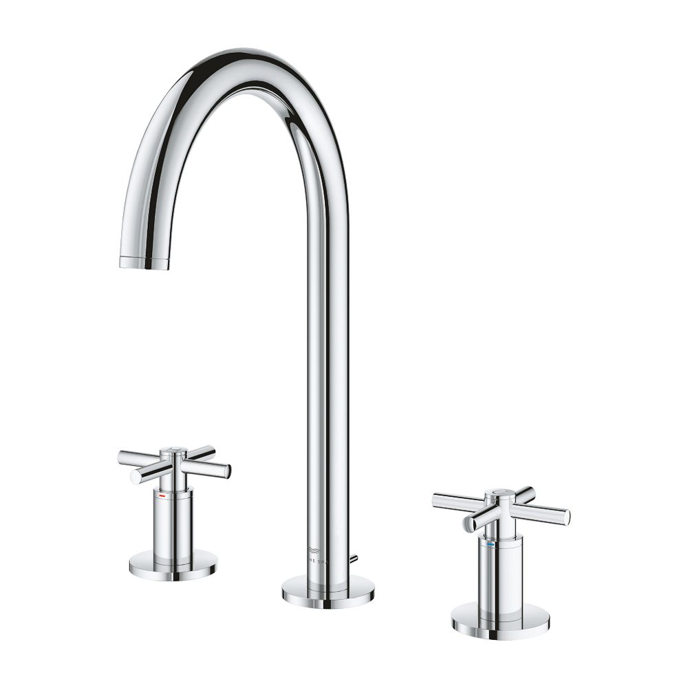 Grohe Atrio 3-Loch-Waschtischbatterie Chrom, Rohrauslauf, mit Kreuzgriffen, 1 1/4" Zugs... GROHE-20643000 4005176762871 (Abb. 1)