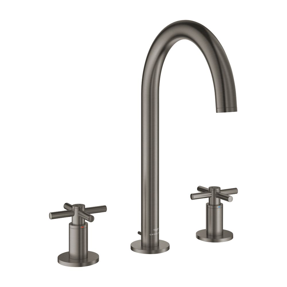 Grohe Atrio 3-Loch-Waschtischbatterie Hard Graphite gebürstet, Rohrauslauf, mit Kreuzgr... GROHE-20643AL0 4005176762901 (Abb. 2)