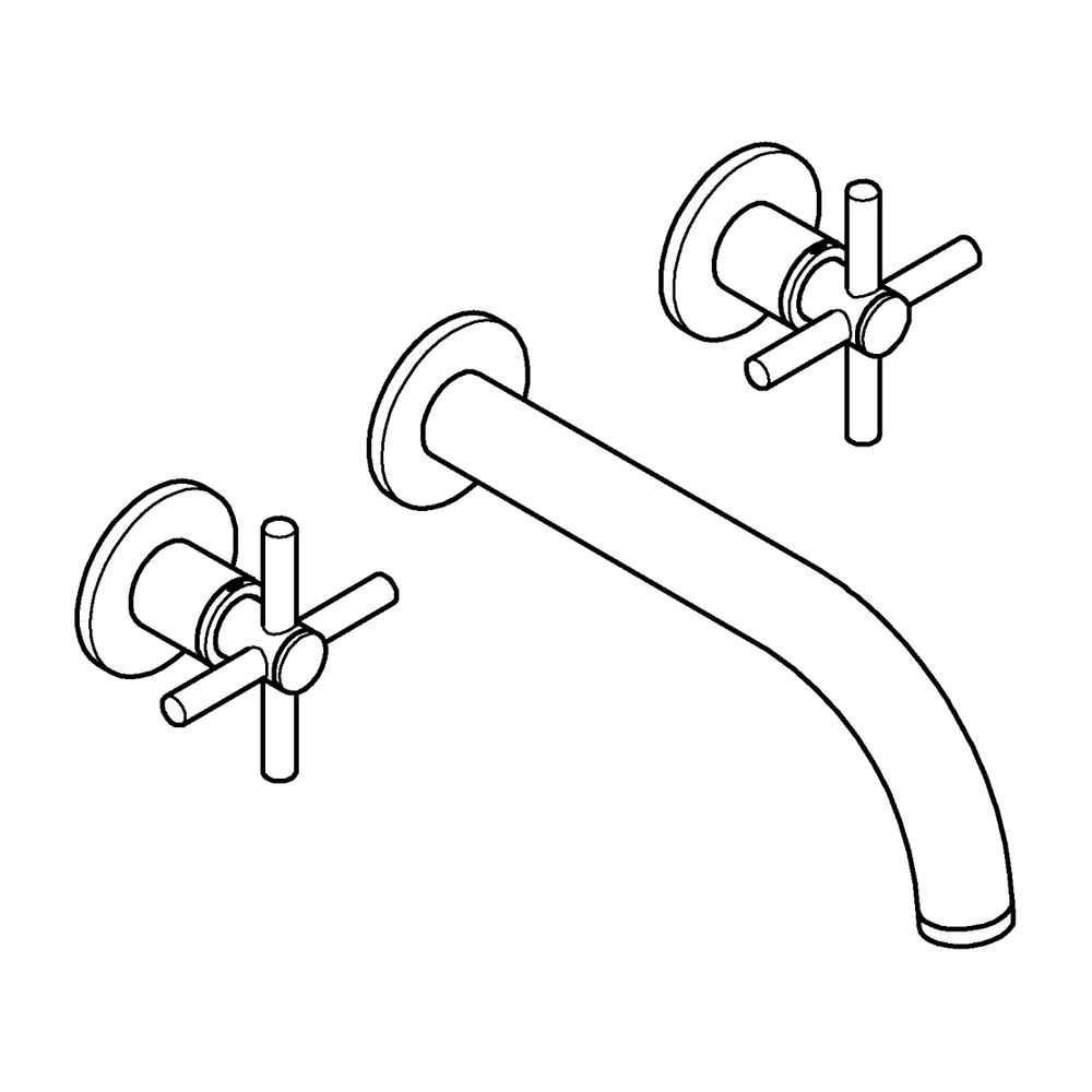 Grohe Atrio 3-Loch-Waschtischbatterie Chrom, Fertigmontageset, mit Kreuzgriffen, Wandmo... GROHE-20661000 4005176763090 (Abb. 3)