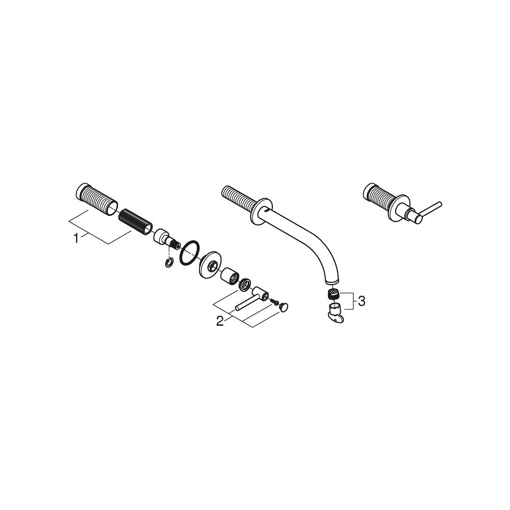 Grohe Atrio 3-Loch-Waschtischbatterie Chrom, Fertigmontageset, mit Hebelgriffen, Wandmo... GROHE-20662000 4005176763168 (Abb. 7)