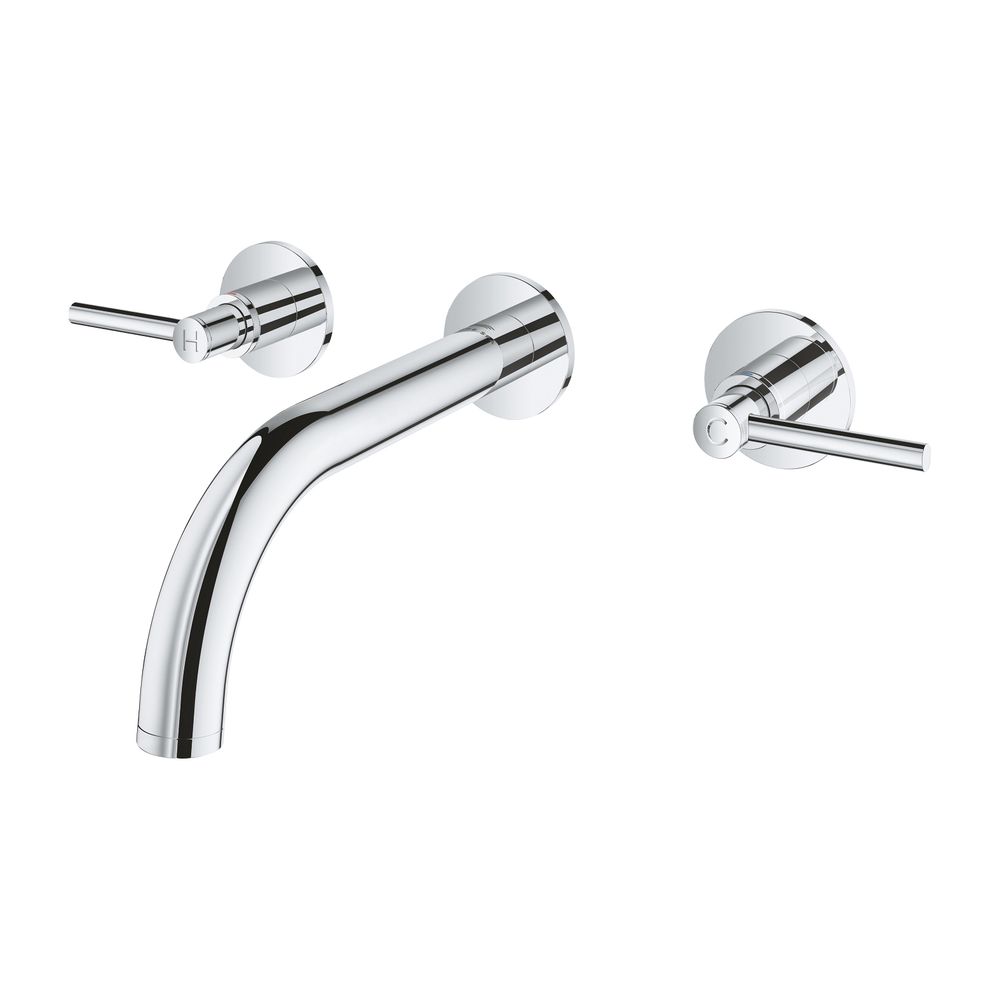 Grohe Atrio 3-Loch-Waschtischbatterie Chrom, Fertigmontageset, mit Hebelgriffen, Wandmo... GROHE-20662000 4005176763168 (Abb. 1)