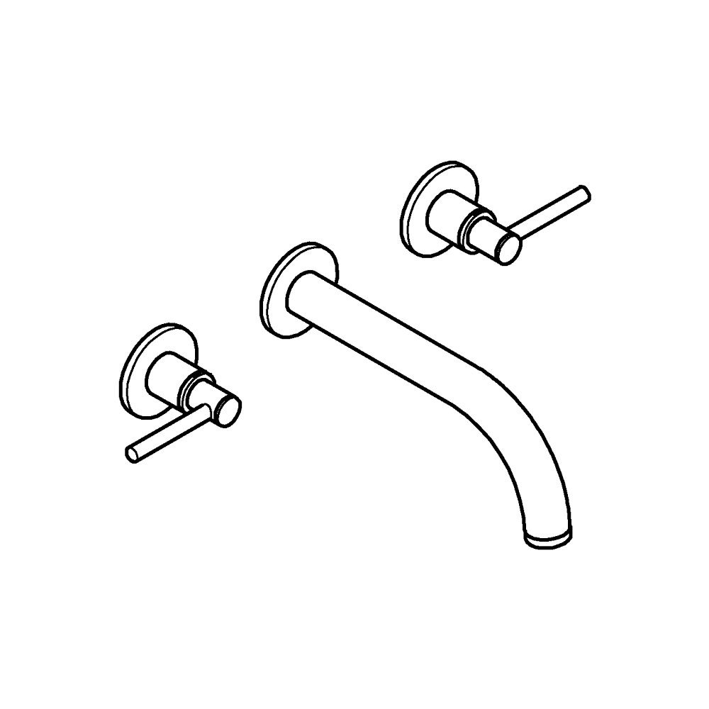 Grohe Atrio 3-Loch-Waschtischbatterie Chrom, Fertigmontageset, mit Hebelgriffen, Wandmo... GROHE-20662000 4005176763168 (Abb. 4)