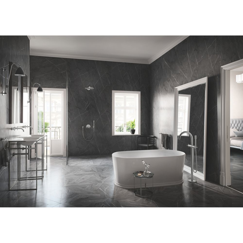 Grohe Atrio 3-Loch-Waschtischbatterie Supersteel, Fertigmontageset, mit Hebelgriffen, W... GROHE-20662DC0 4005176763205 (Abb. 2)