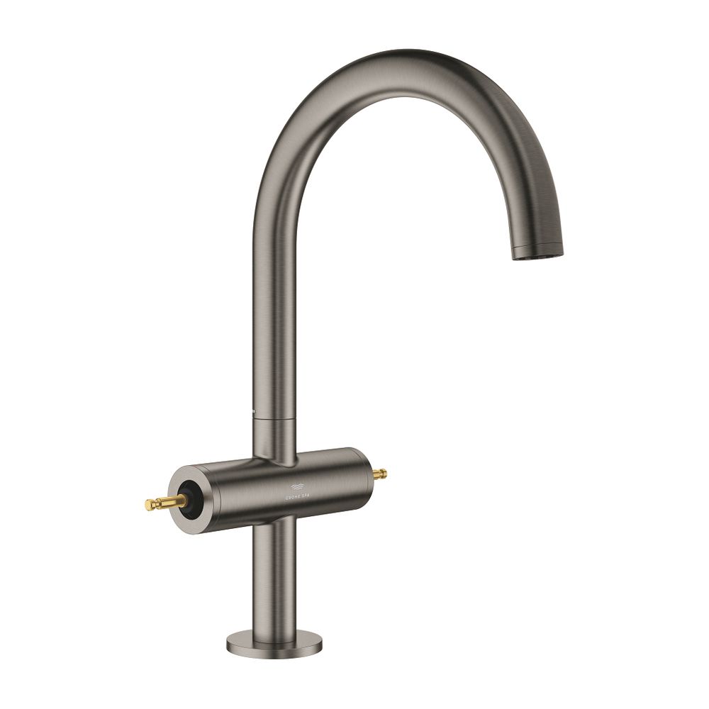 Grohe Atrio PC Waschtisch-Einlochbatterie L-Size, Hard Graphite gebürstet für Hebelgrif... GROHE-21134AL0 4005176510977 (Abb. 1)
