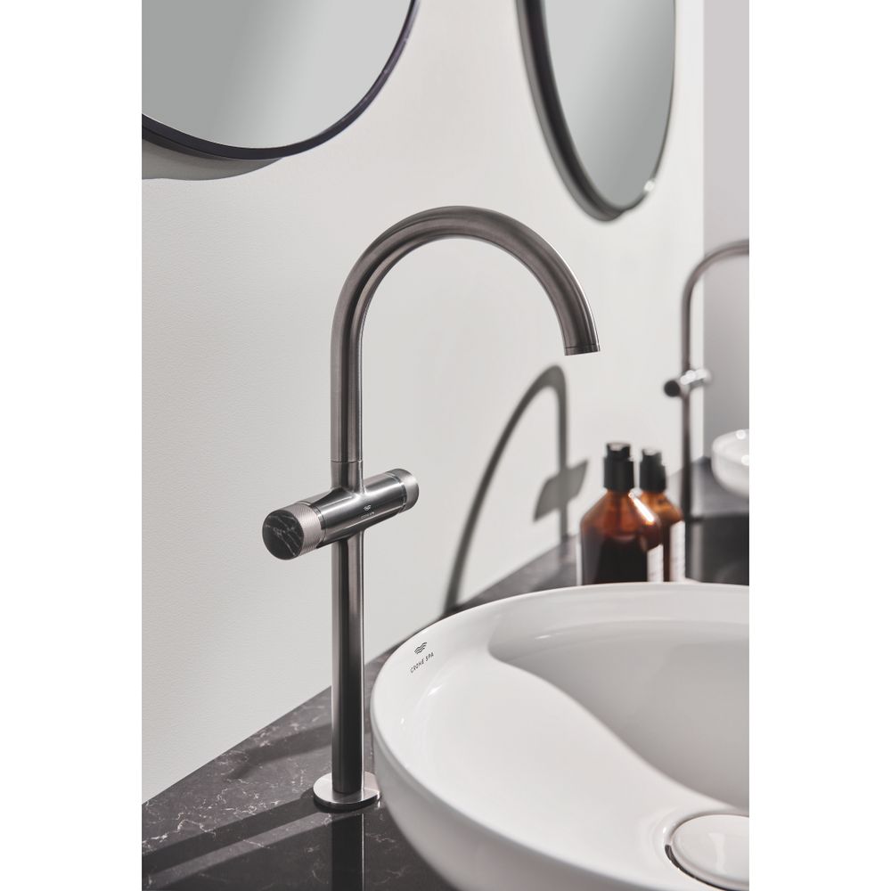 Grohe Atrio PC Waschtisch-Einlochbatterie XL-Size, Hard Graphite gebürstet, Knopfbetät.... GROHE-21142AL0 4005176510014 (Abb. 3)