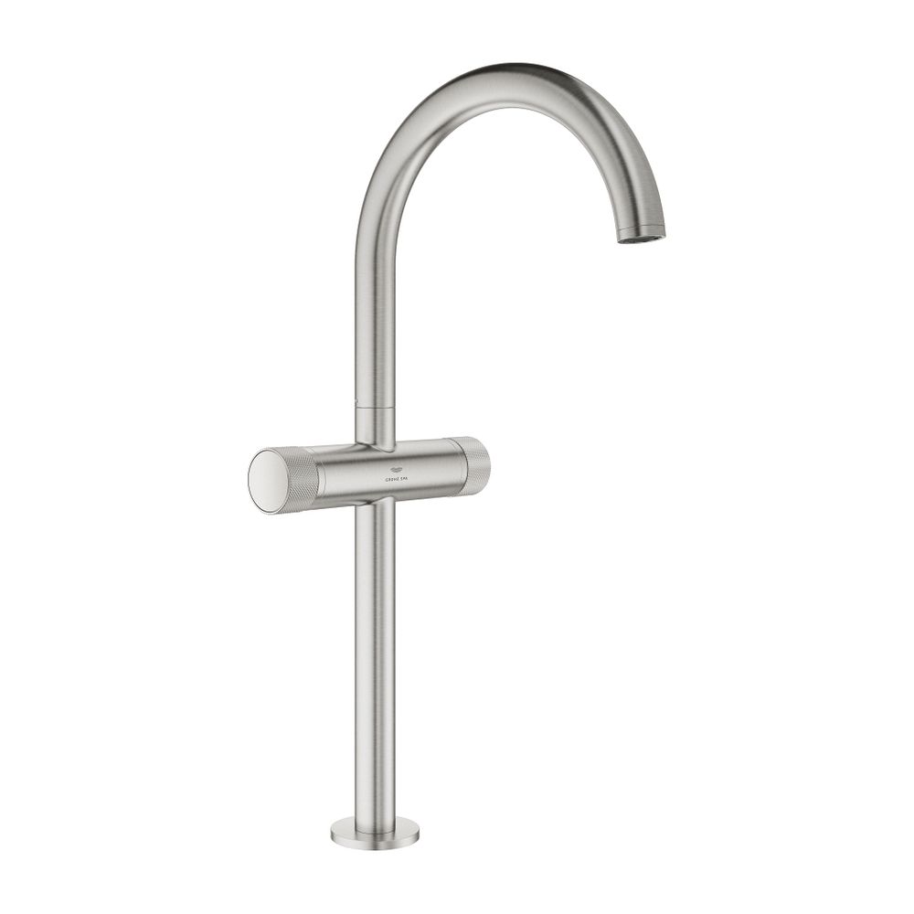 Grohe Atrio PC Waschtisch-Einlochbatterie XL-Size, Supersteel, Knopfbetätigung, Metalle... GROHE-21142DC0 4005176509957 (Abb. 1)