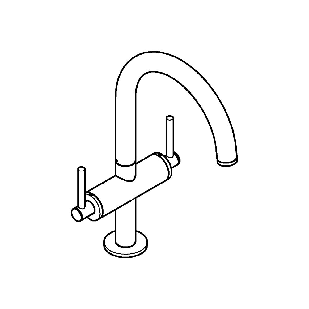 Grohe Atrio Waschtisch-Einlochbatterie, L-Size, mit Hebelgriffen, Push-open Ablaufgarni... GROHE-21145AL0 4005176763335 (Abb. 2)
