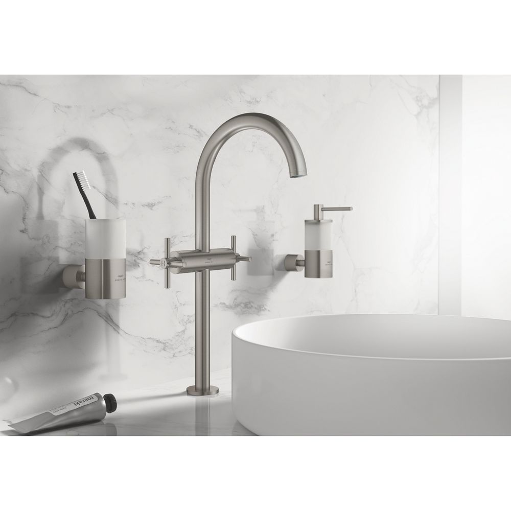 Grohe Atrio Waschtisch-Einlochbatterie 1/2" XL-Size, Supersteel, mit Kreuzgriff, für fr... GROHE-21149DC0 4005176761249 (Abb. 3)