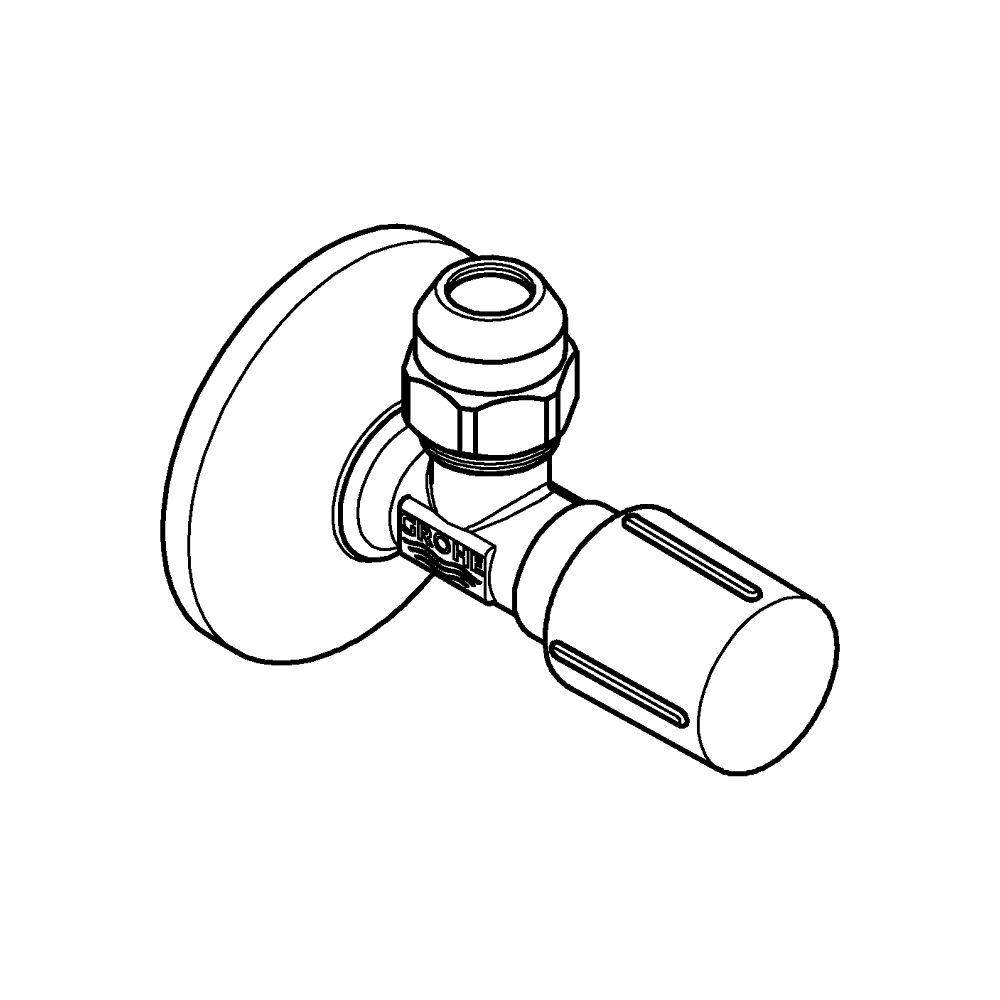 Grohe Eckventil Phantom Black, langer Schubschaft, Schubrosette, Wandanschluss 1/2", Ab... GROHE-22074KF0 4005176782640 (Abb. 3)
