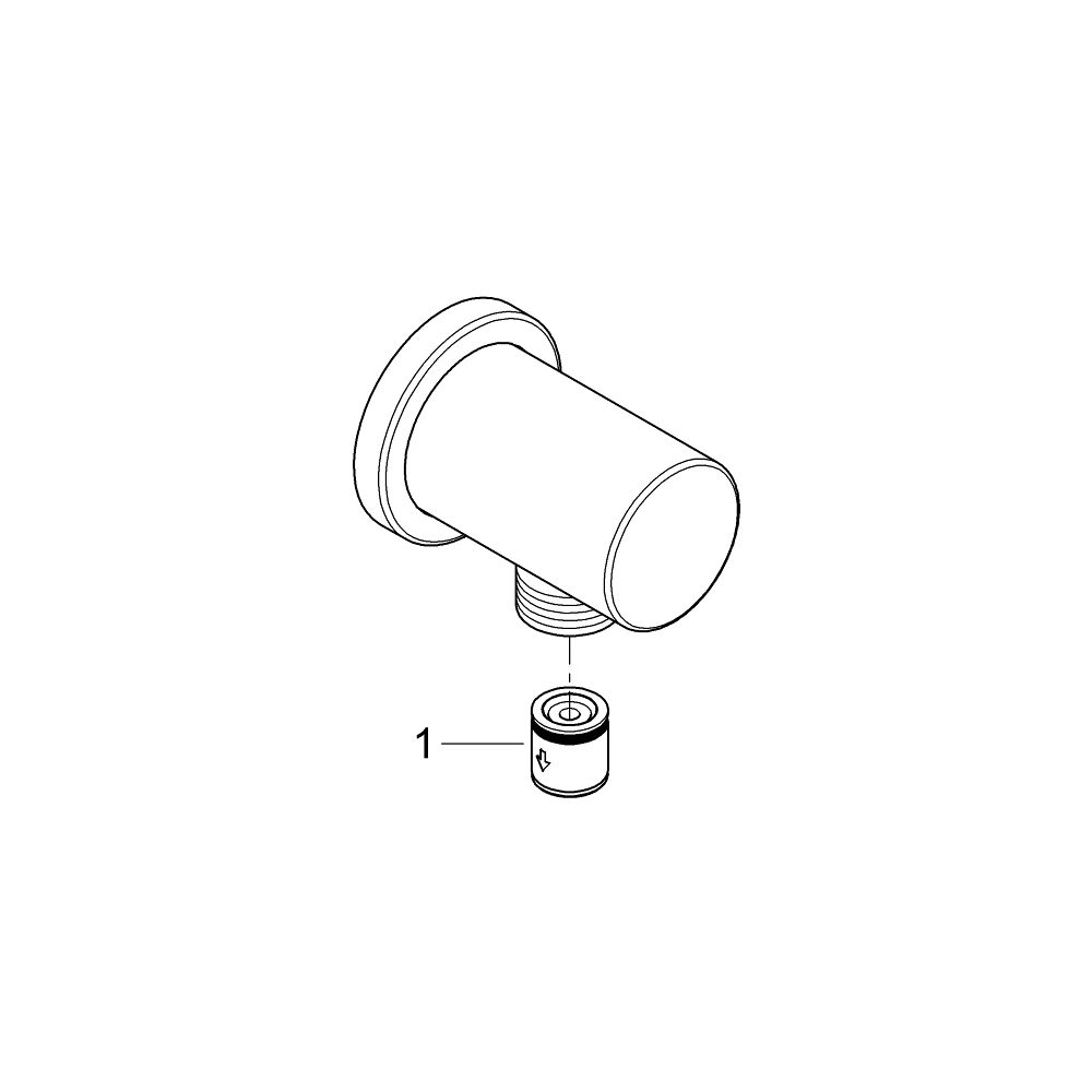 Grohe Rainshower Wandanschlussbogen runde Rosette Phantom Black, Außengewinde 1/2", mit... GROHE-22118KF0 4005176782503 (Abb. 6)