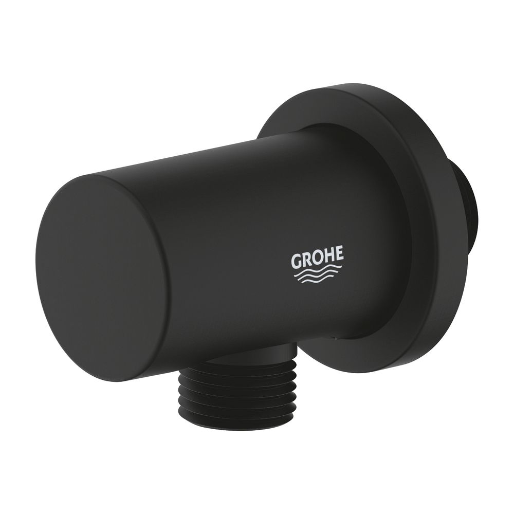 Grohe Rainshower Wandanschlussbogen runde Rosette Phantom Black, Außengewinde 1/2", mit... GROHE-22118KF0 4005176782503 (Abb. 1)