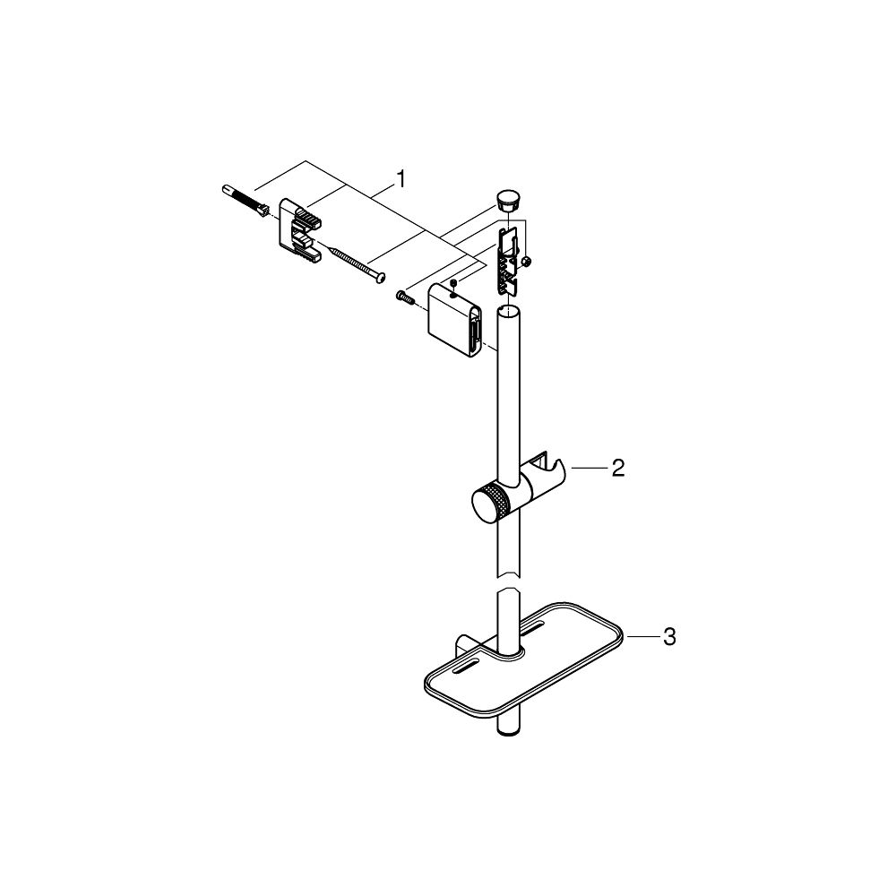 Grohe Rainshower SmartActive Brausestange, 900mm, Wandhalter Metall, Ablage, Phantom Bl... GROHE-22125KF0 4005176782619 (Abb. 6)