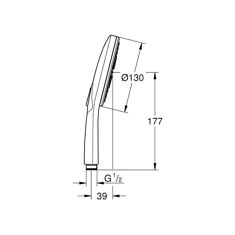 Grohe Rainshower SmartActive 130 Handbrause, Phantom Black, 3 Strahlarten, 9,5l/min Dur... GROHE-22127KF0 4005176782633 (Abb. 6)