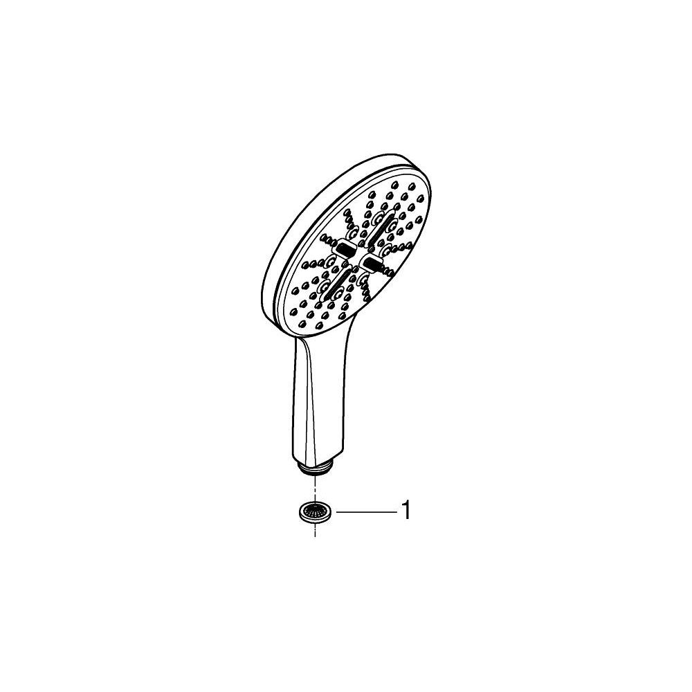 Grohe Rainshower SmartActive 130 Handbrause, Phantom Black, 3 Strahlarten, 9,5l/min Dur... GROHE-22127KF0 4005176782633 (Abb. 8)