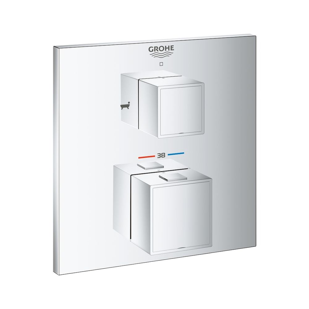 Grohe Grohtherm Cube Thermostat-Wannenbatterie mit integrierter 2-Wege-Umstellung chrom... GROHE-24155000 4005176481192 (Abb. 4)