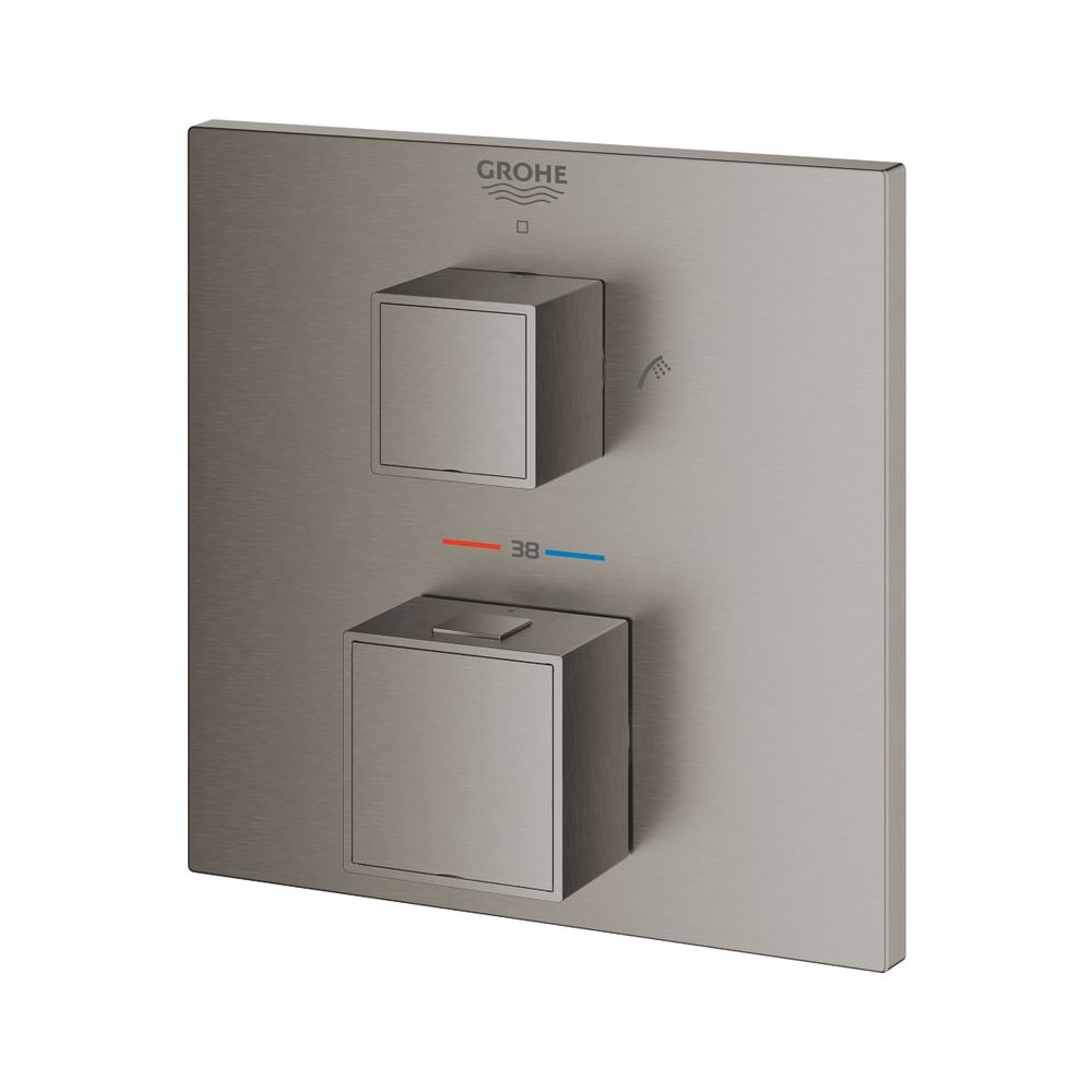Grohe Grohtherm Cube Thermostat-Wannenbatterie mit integrierter 2-Wege-Umstellung hard ... GROHE-24155AL0 4005176585937 (Abb. 1)