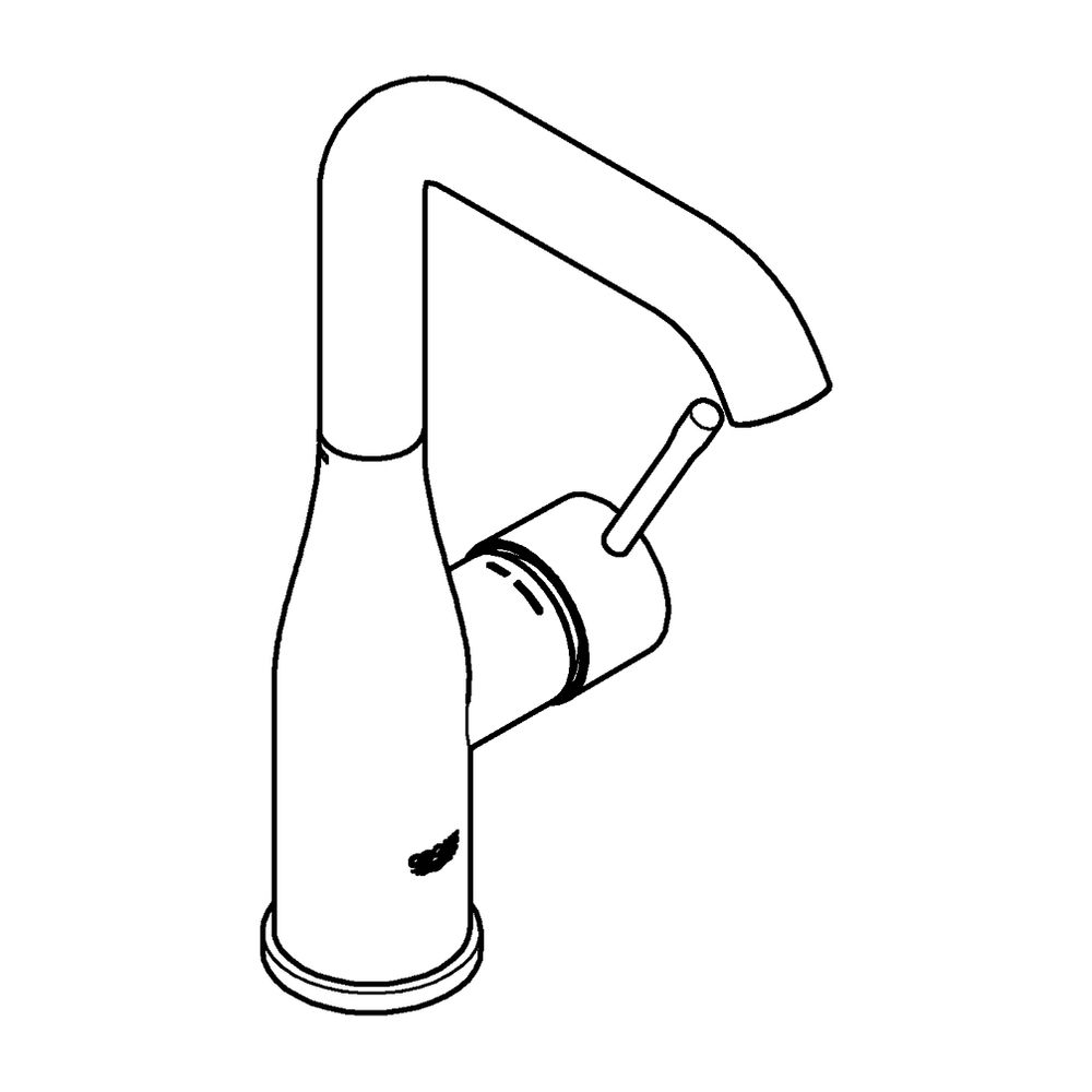 Grohe Essence 1-Loch-Einhand-Waschtischbatterie L-Size, Chrom, Push-Open-Garnitur, schw... GROHE-24182001 4005176698484 (Abb. 3)