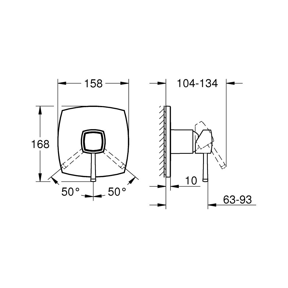 Grohe Grandera 1-Loch-Einhand-Brausebatterie Chrom, Fertigmontageset für Rapido SmartBo... GROHE-24259000 4005176758348 (Abb. 4)