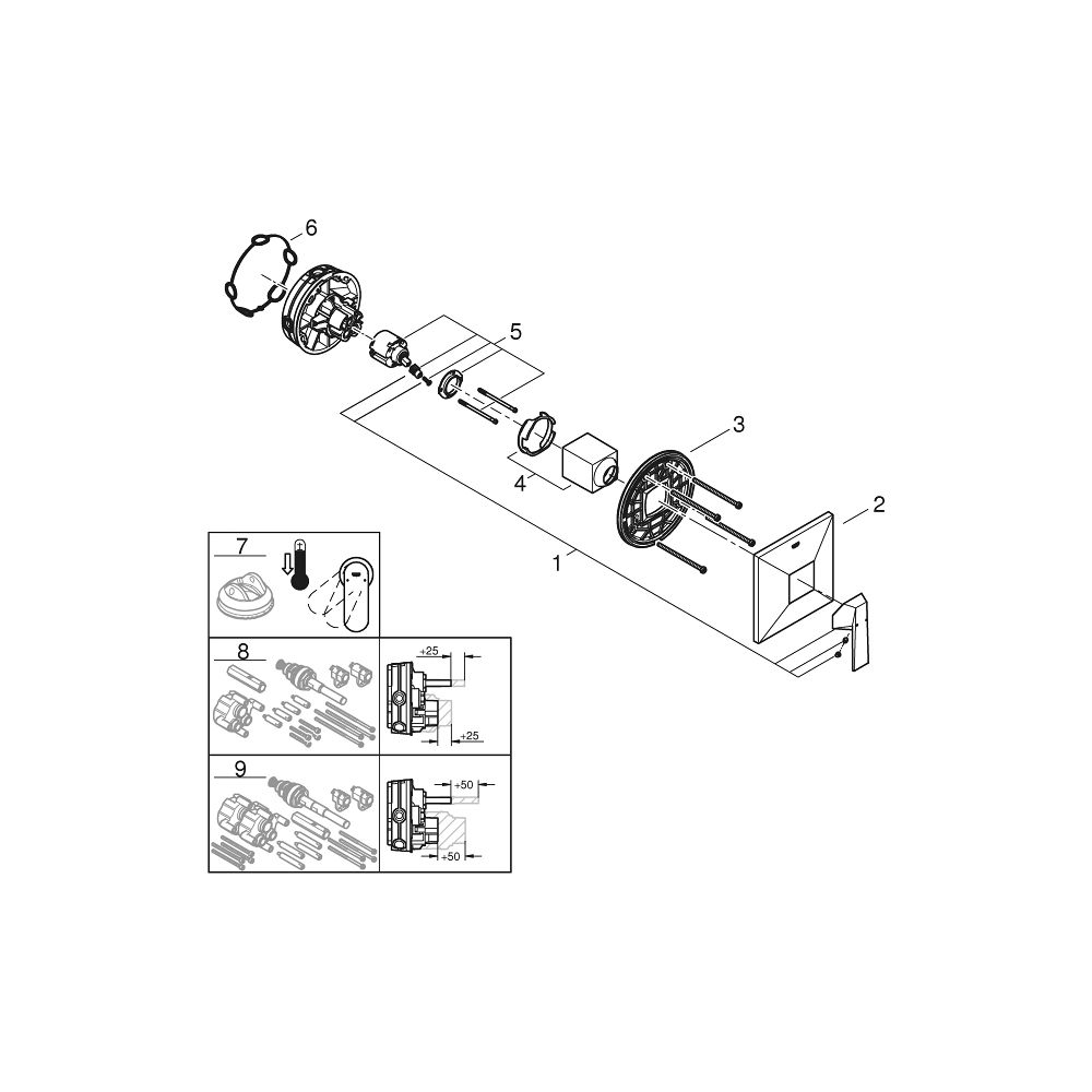 Grohe Allure Brilliant Einhand-Brausebatterie Chrom, Fertigmontageset für Rapido SmartB... GROHE-24277000 4005176759918 (Abb. 8)