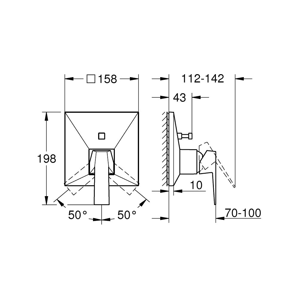 Grohe Allure Brilliant Einhand-Wannenbatterie Supersteel, Wandmontage, Fertigmontageset... GROHE-24279DC0 4005176759963 (Abb. 4)