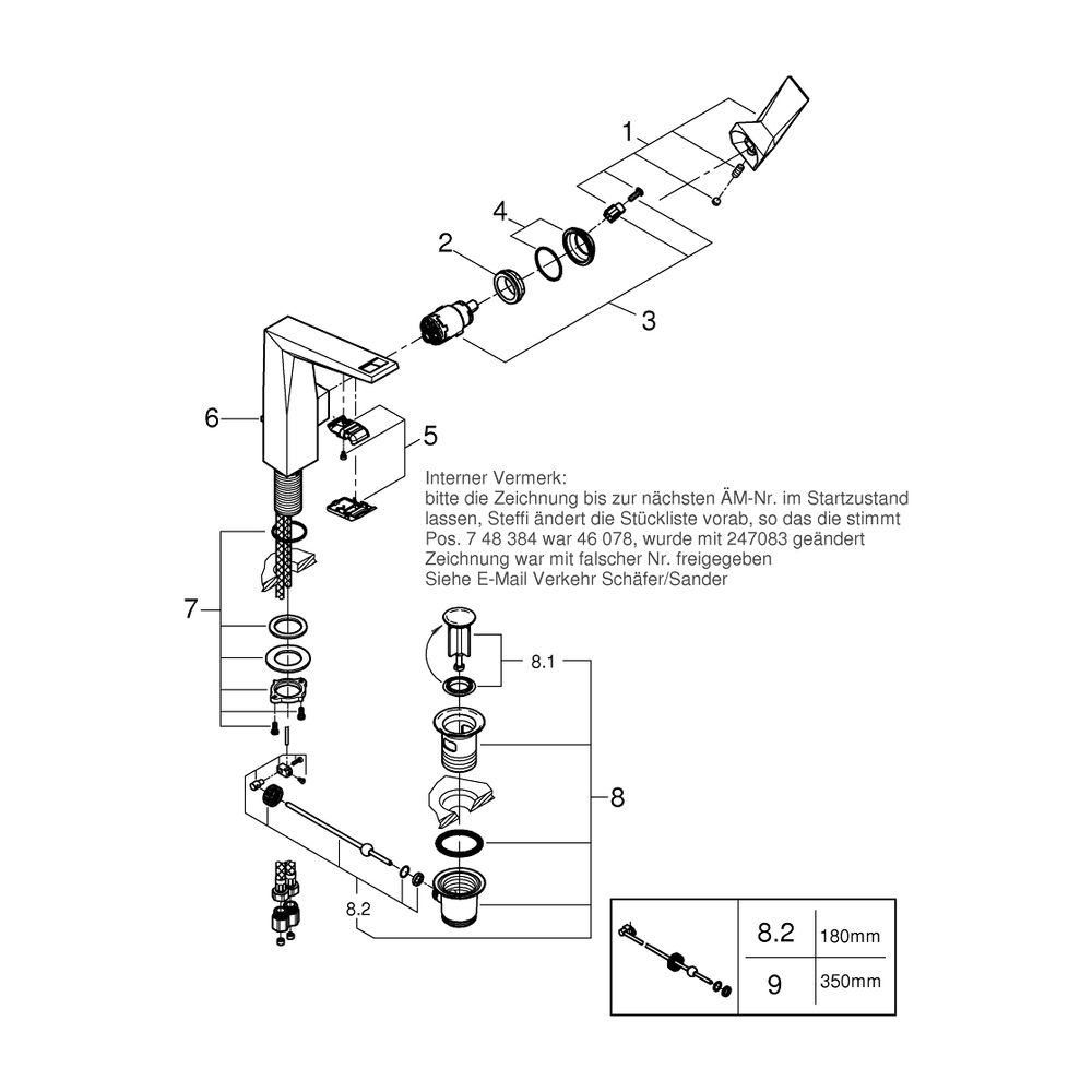 Grohe Allure Brilliant 1-Loch-Waschtischbatterie Einhand L-Size Supersteel, 1 1/4" Zugs... GROHE-24344DC0 4005176759758 (Abb. 4)