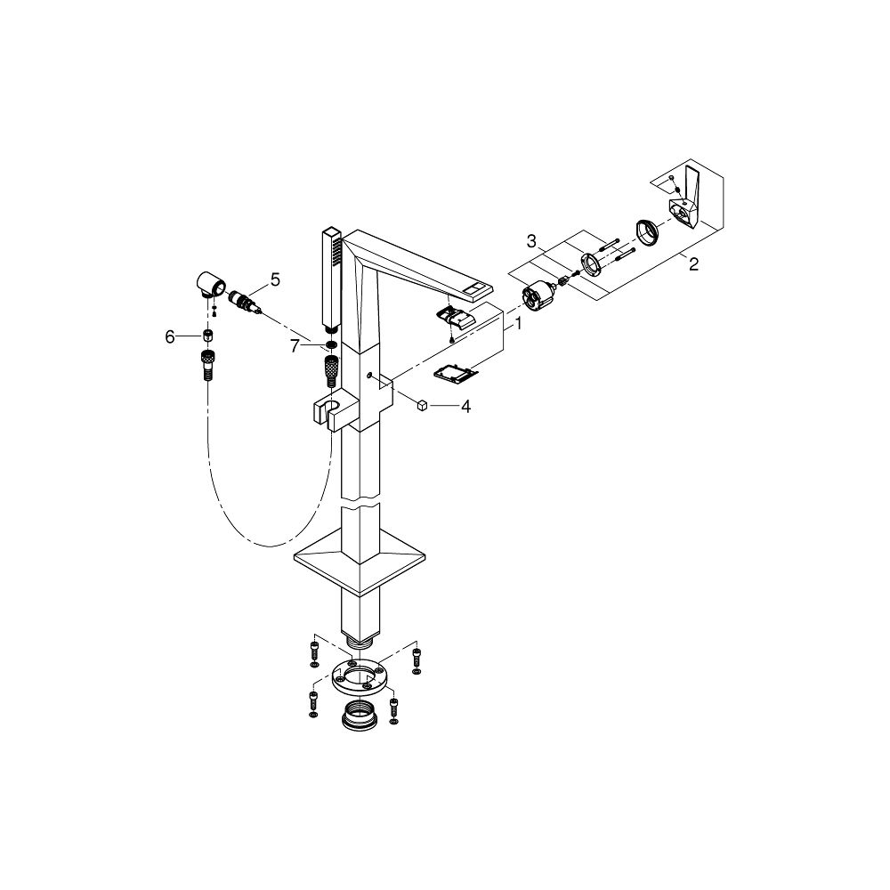 Grohe Allure Brilliant Einhand-Wannenbatterie Chrom, Bodenmontage, Fertigmontageset für... GROHE-24348000 4005176759871 (Abb. 3)