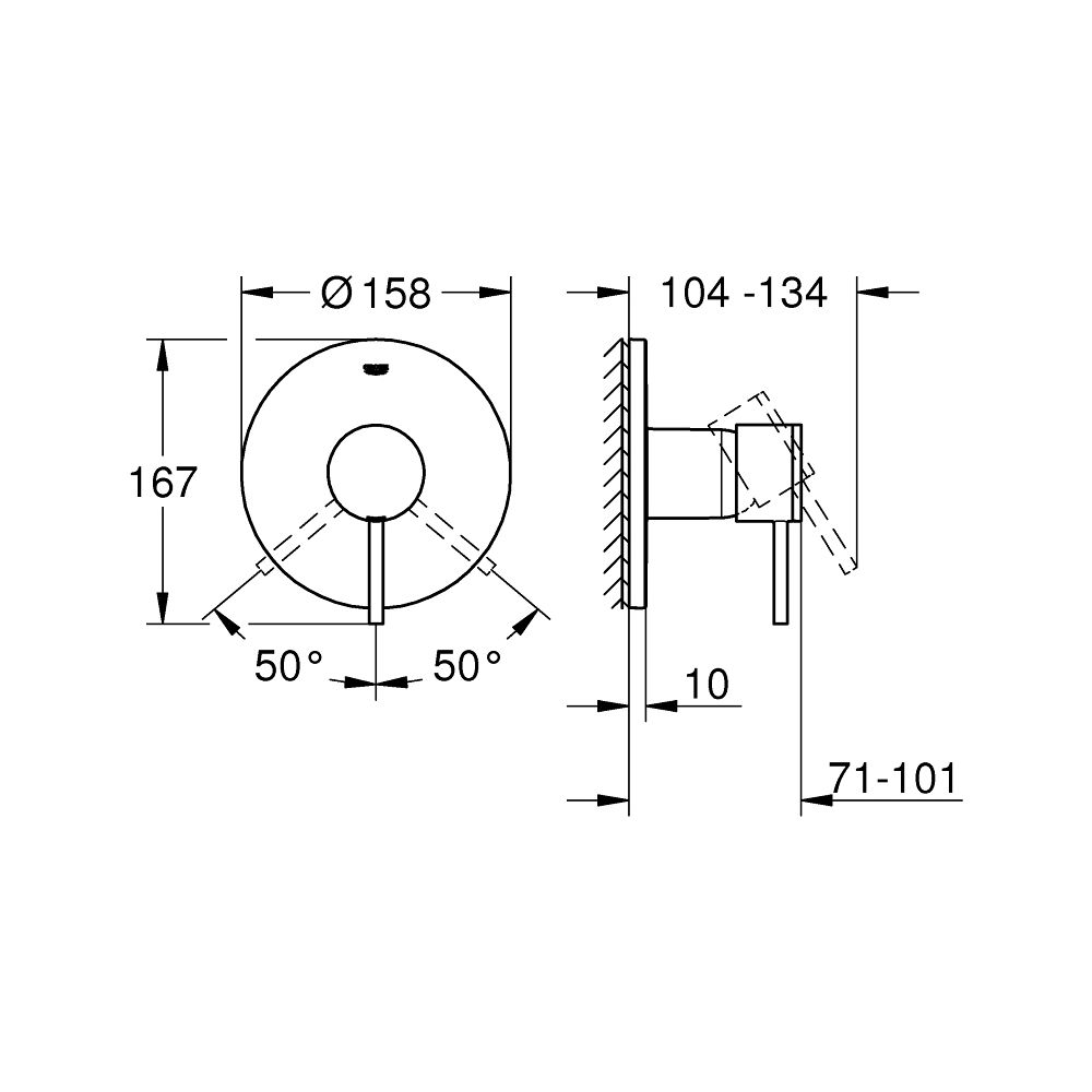 Grohe Atrio Einhand-Bidetbatterie, Chrom, Fertigmontageset für Rapido SmartBox... GROHE-24354000 4005176762062 (Abb. 7)