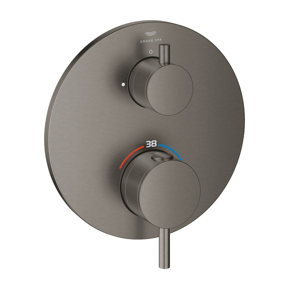 Grohe Atrio Thermostat-Brausebatterie Hard Graphite gebürstet, Fertigmontageset für Rap... GROHE-24357AL0 4005176761188 (Abb. 1)