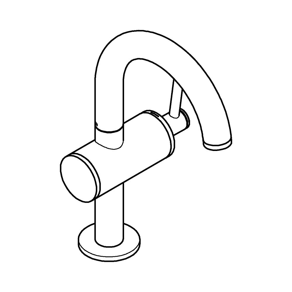 Grohe Atrio 1-Loch-Einhand-Waschtischbatterie, M-Size, Hard Graphite gebürstet, schwenk... GROHE-24363AL0 4005176760891 (Abb. 3)