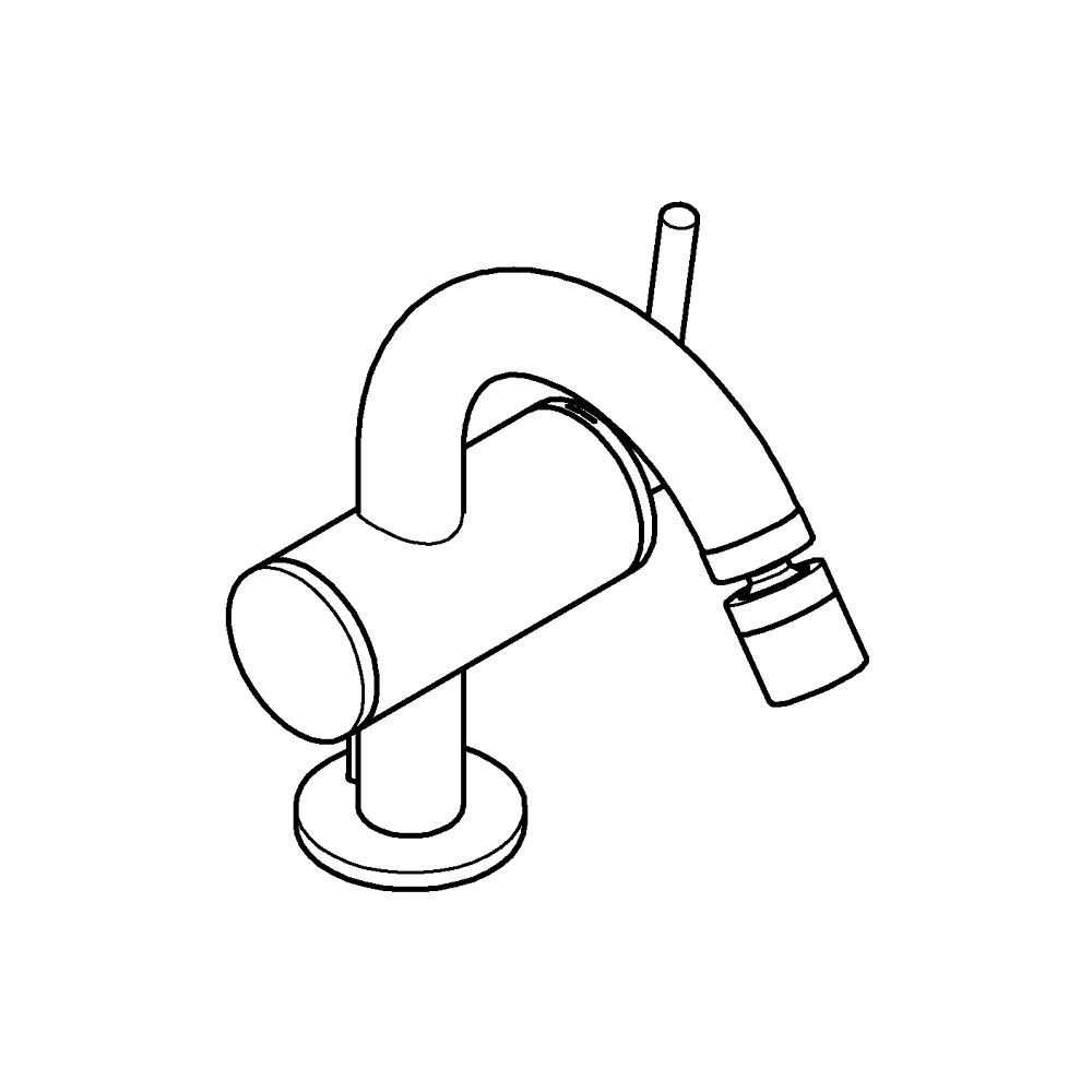 Grohe Atrio 1-Loch-Einhand-Bidetbatterie, Hard Graphite gebürstet, Zugstangen-Ablaufgar... GROHE-24364AL0 4005176760938 (Abb. 2)