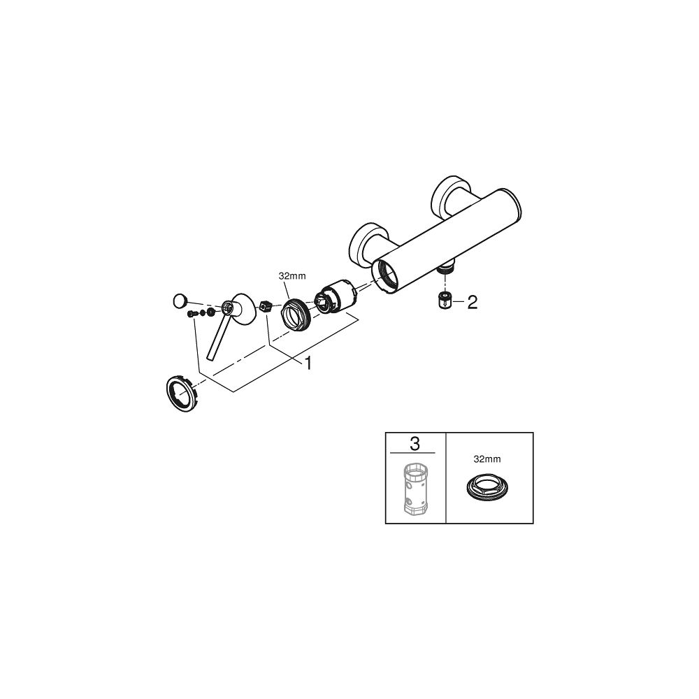 Grohe Atrio Einhand-Brausebatterie Chrom, Wandmontage... GROHE-24366000 4005176762239 (Abb. 4)