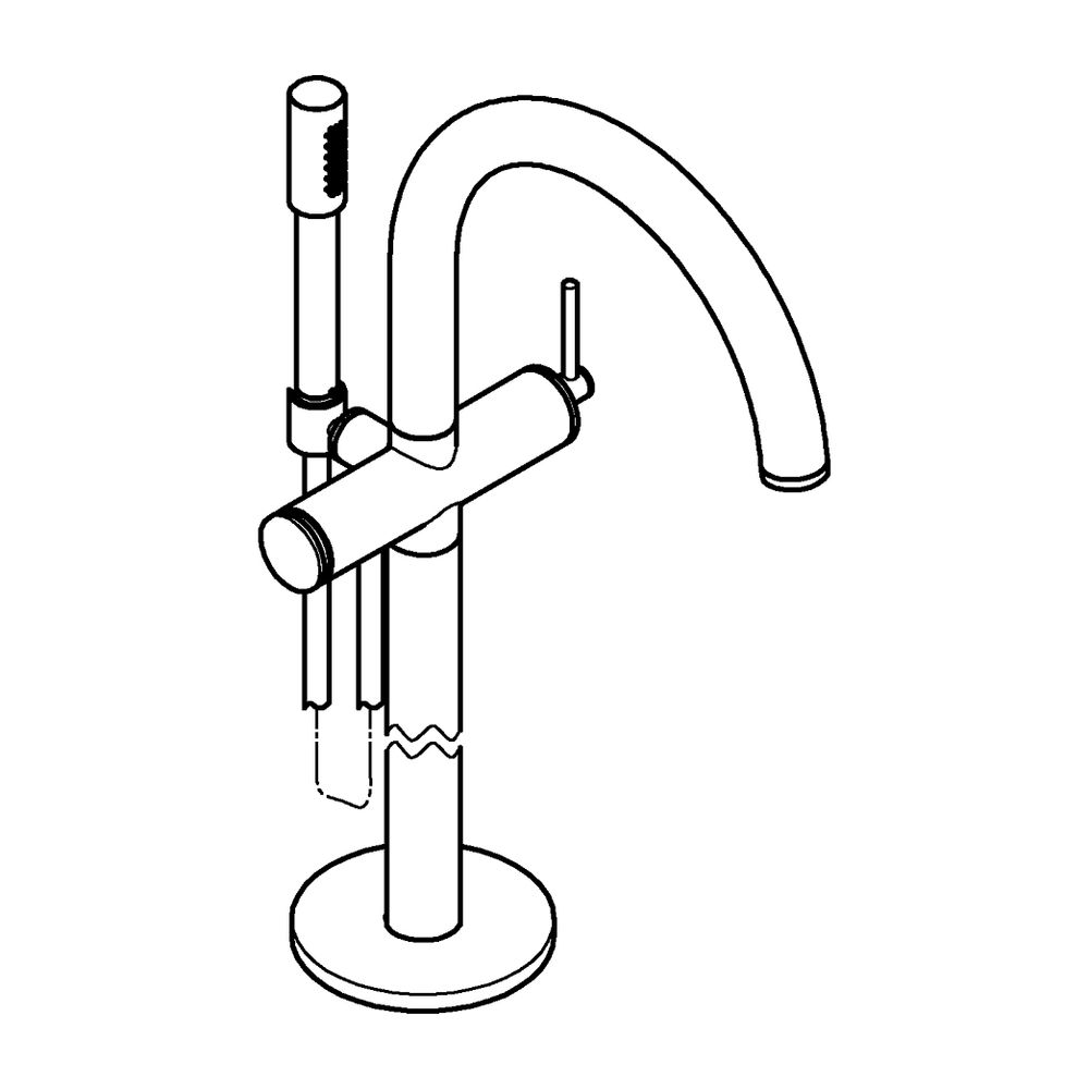 Grohe Atrio Einhand-Wannenbatterie Supersteel, Fertigmontageset, Bodenmontage, mit Brau... GROHE-24368DC0 4005176761133 (Abb. 3)